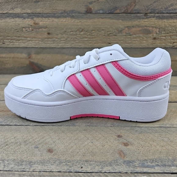 adidas Women's Hoops 3.0 Bold Shoes White/Fusion Pink - Picture 7 of 10